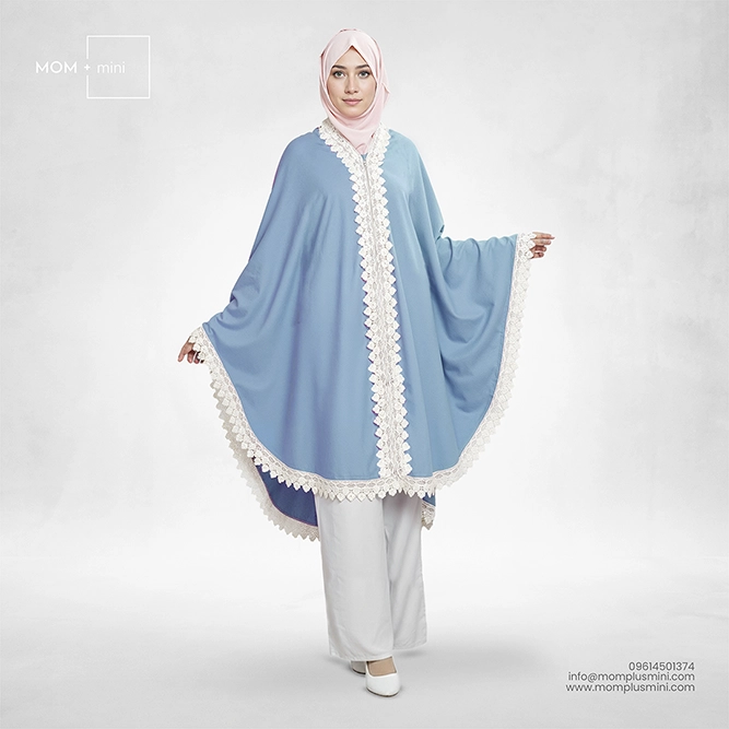 Multipurpose Khimar Bloom Pastel Sky