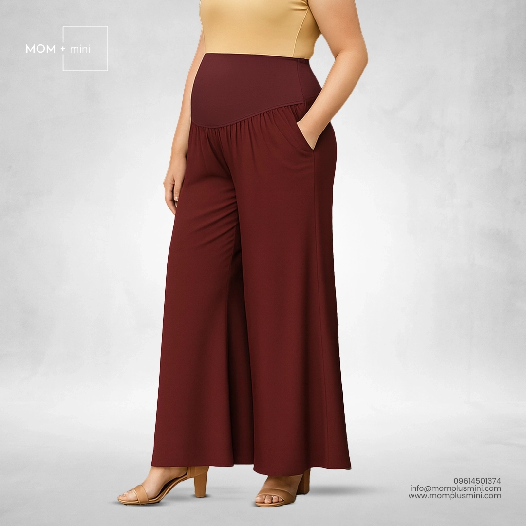 Feather Fit Palazzo Maroon