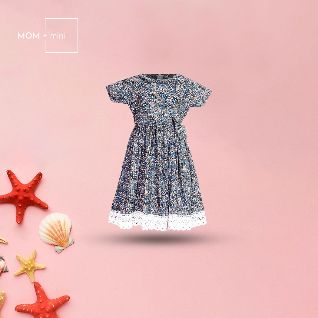 Baby Frock Floral Printed with Lace Work Premium Quality