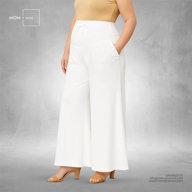 Feather Fit Palazzo White