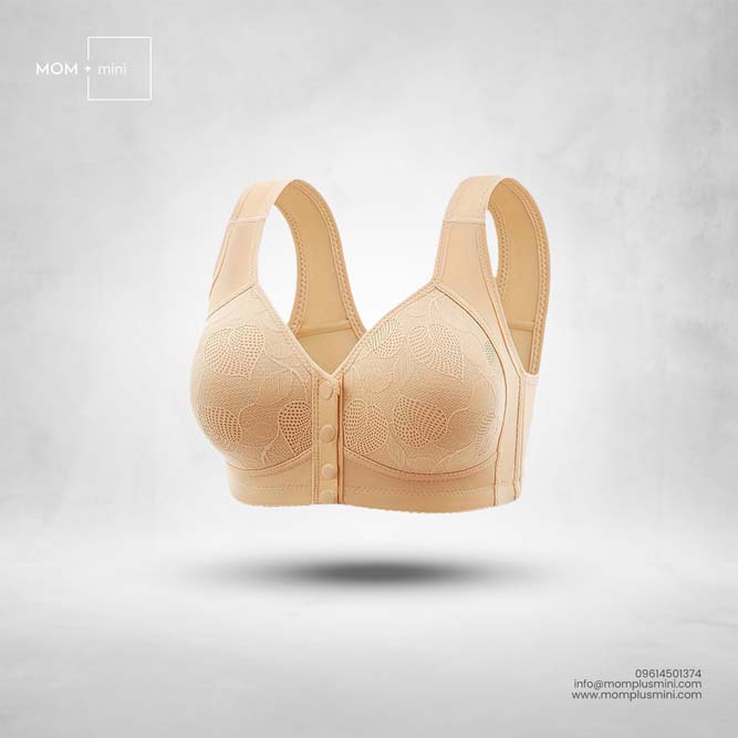 FloralFeed Nursing Bra Padded Beige
