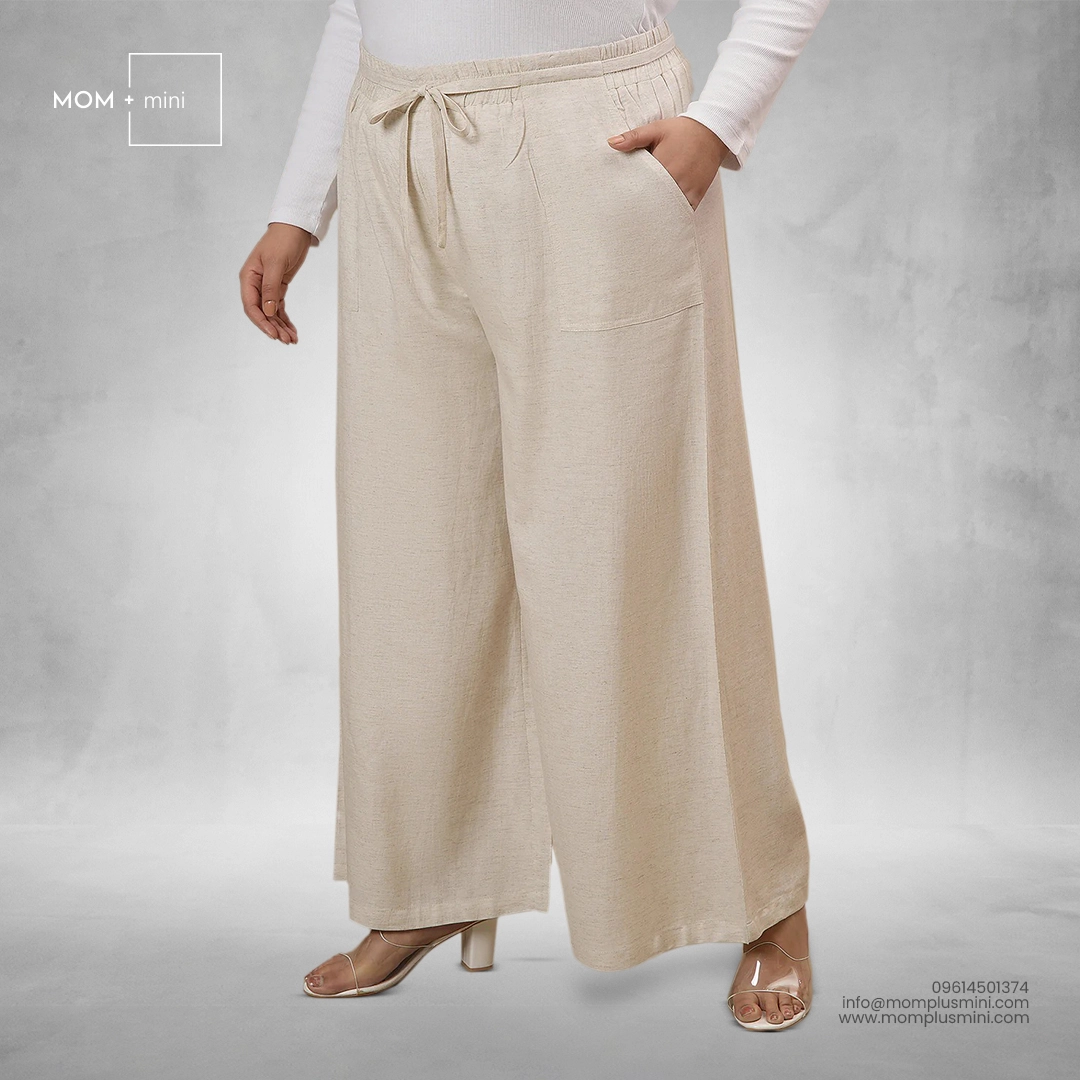 Signature Wide-Leg Pant Beige