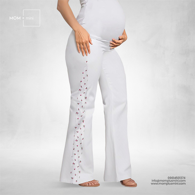Twill Smart Maternity Pant White