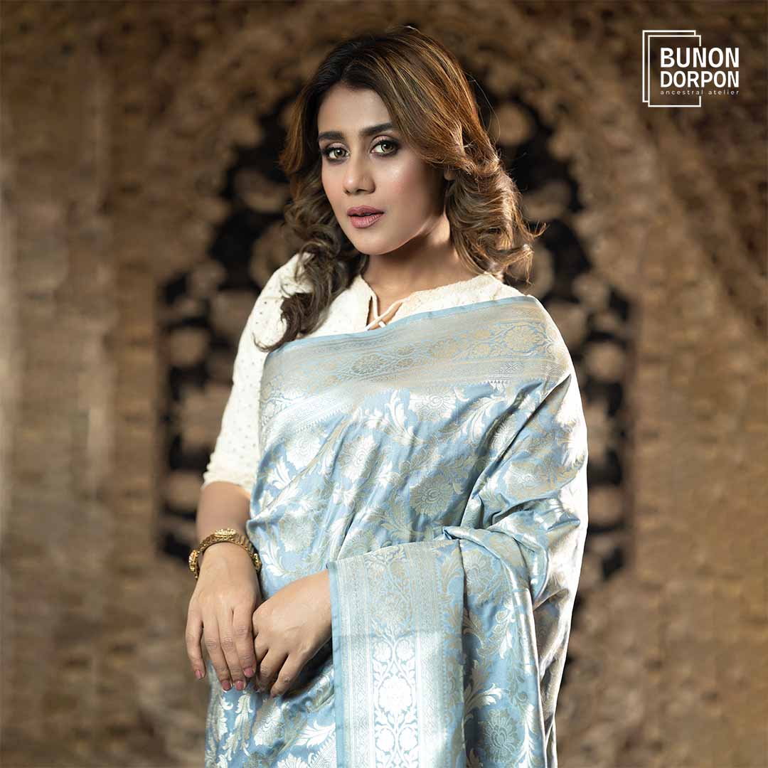 Majestic Gilded Silk Katan Saree