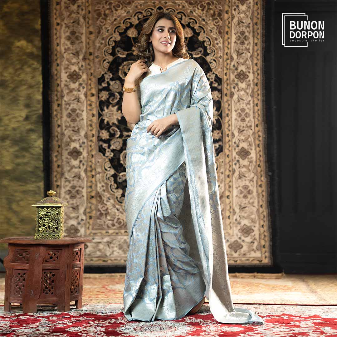 Majestic Gilded Silk Katan Saree