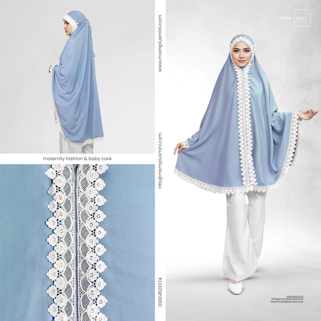 Multipurpose Khimar Bloom Pastel Sky