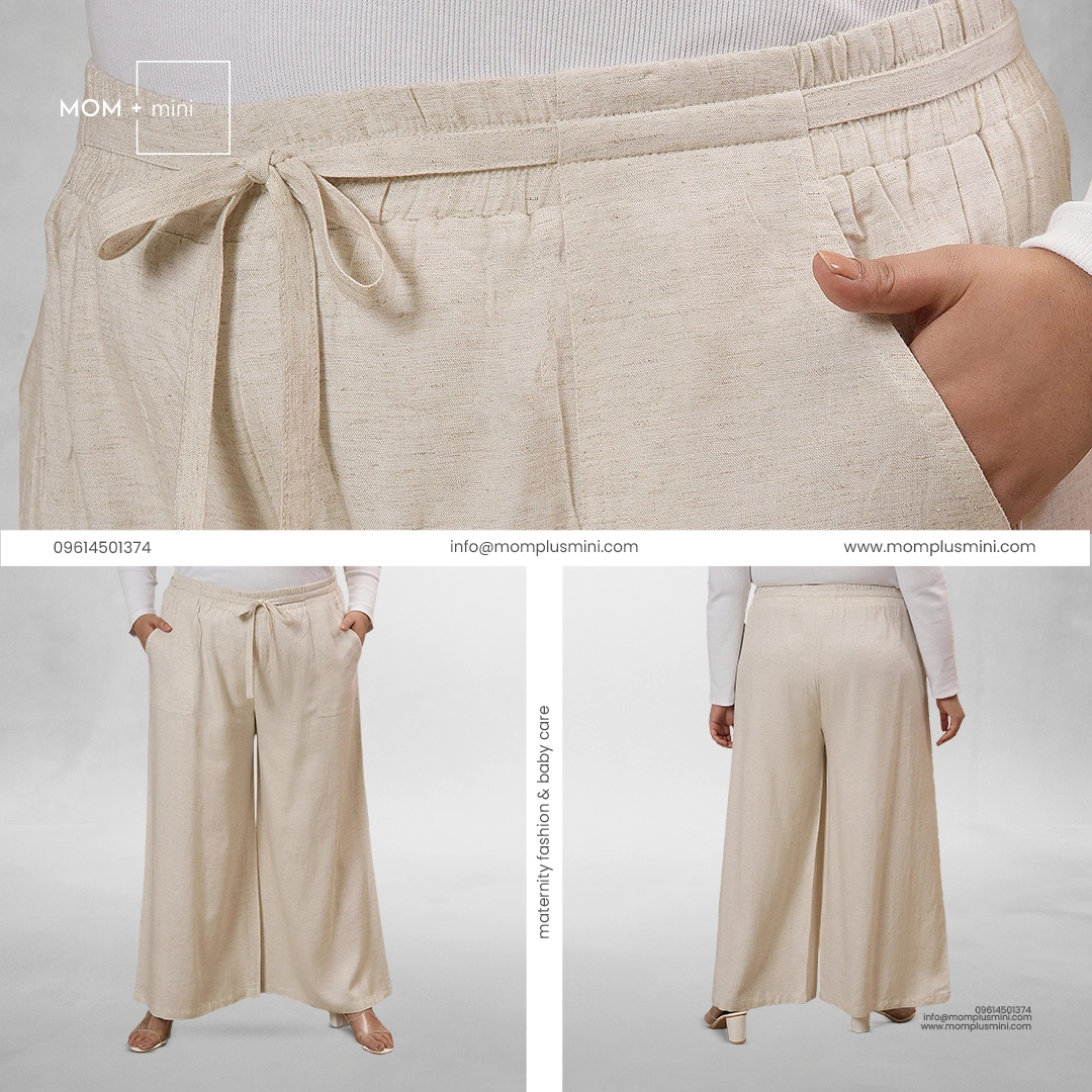 Signature Wide-Leg Pant Beige