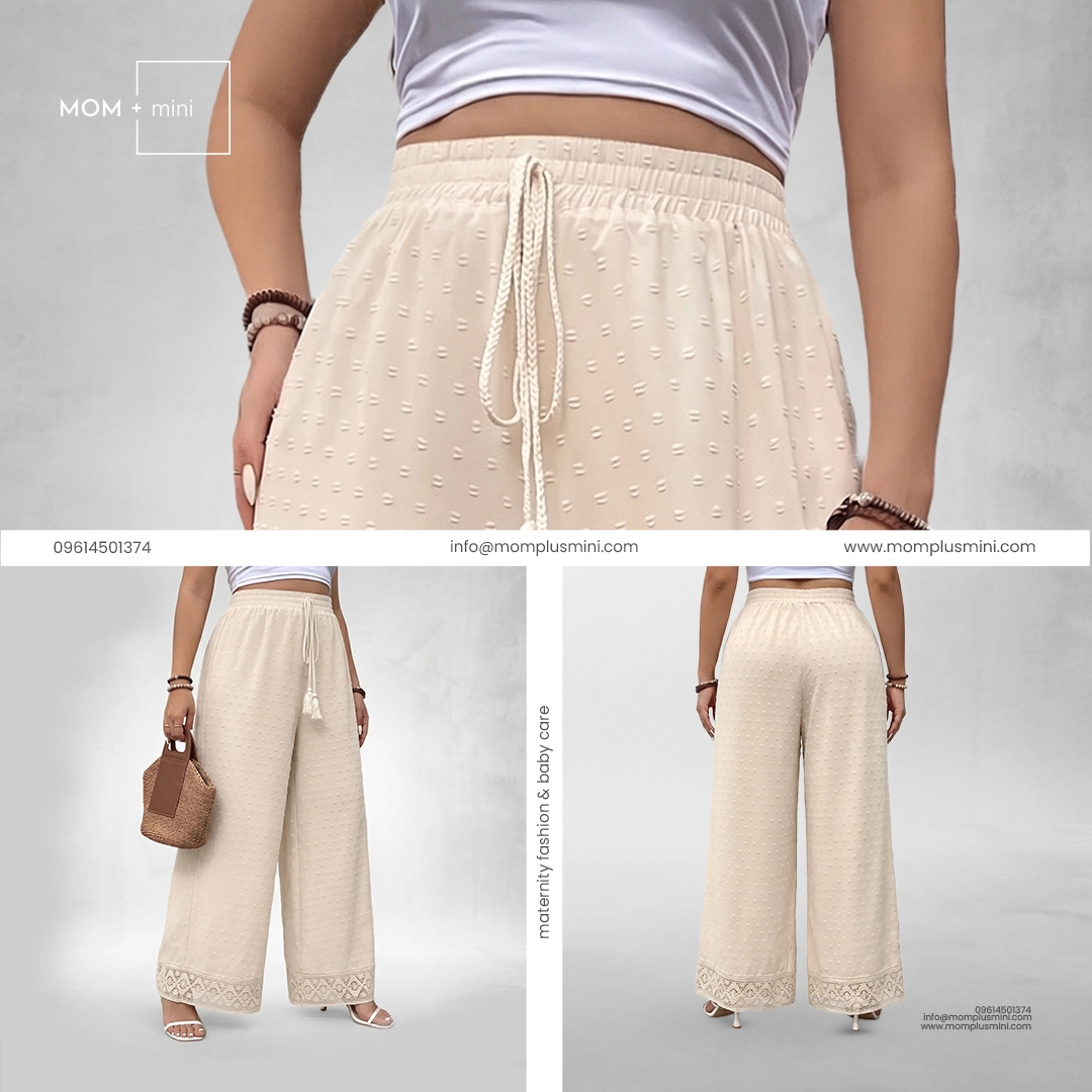 Elegant Lace Flow Pant | Off White